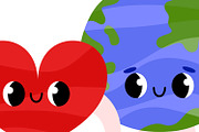 Cute Earth and Heart Character, an Education Illustration by the_myro (Thumbnail 2 of 4)