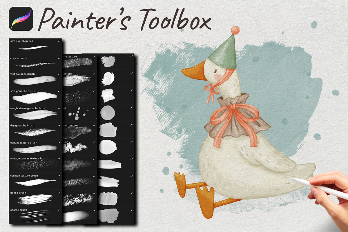 Painter’s Toolbox- Procreate Brushes, a Brush Add-On by yebin (Photo 1 of 8)