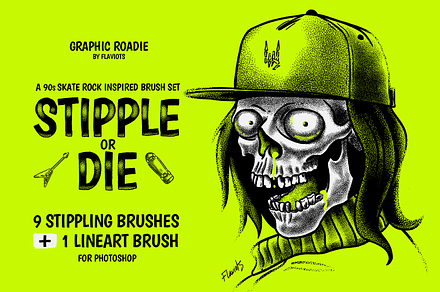 Photoshop ink and stippling brushes