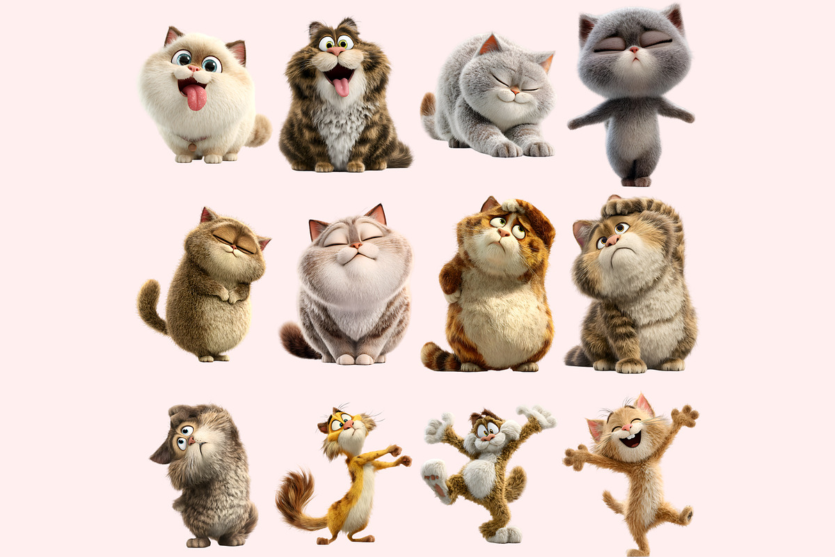 Funny Cat Clipart PNG Bundle, a Graphic by M9 Design (Photo 5 of 9)