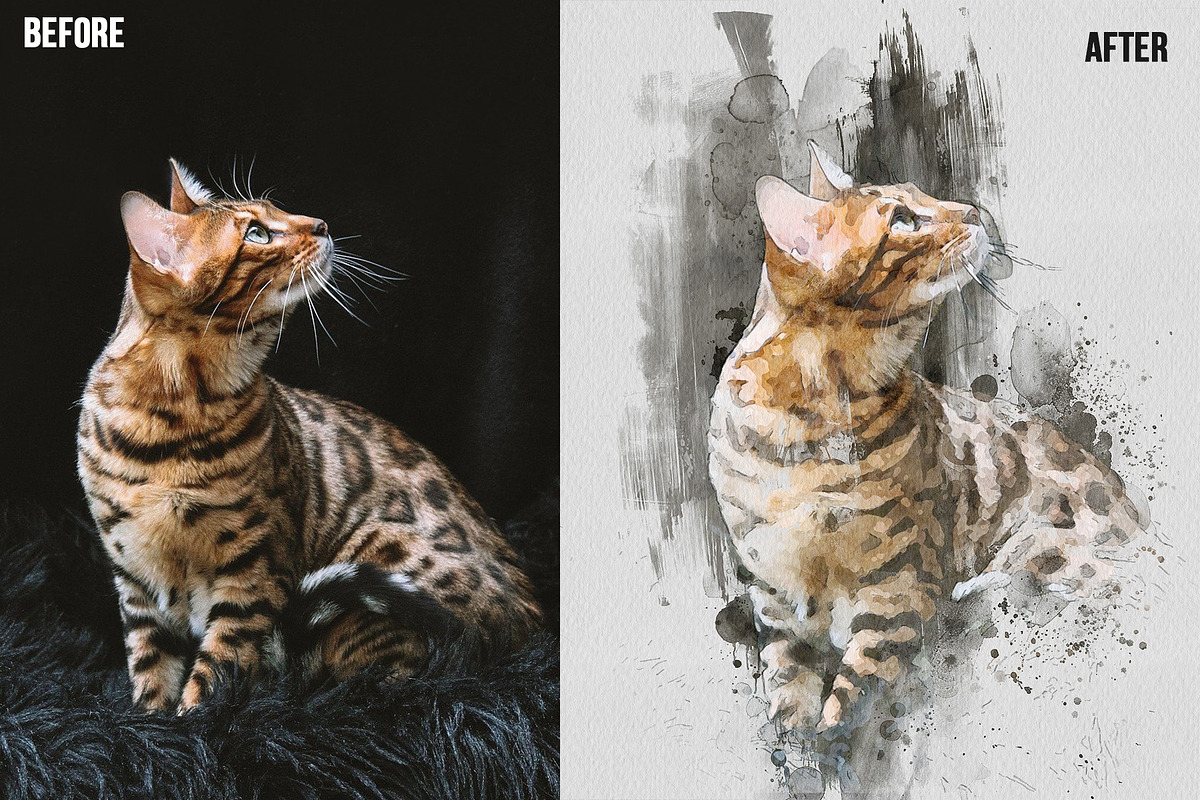 Watercolor Paint Photoshop Template, an Action Add-On by Shovajit (Photo 2 of 5)