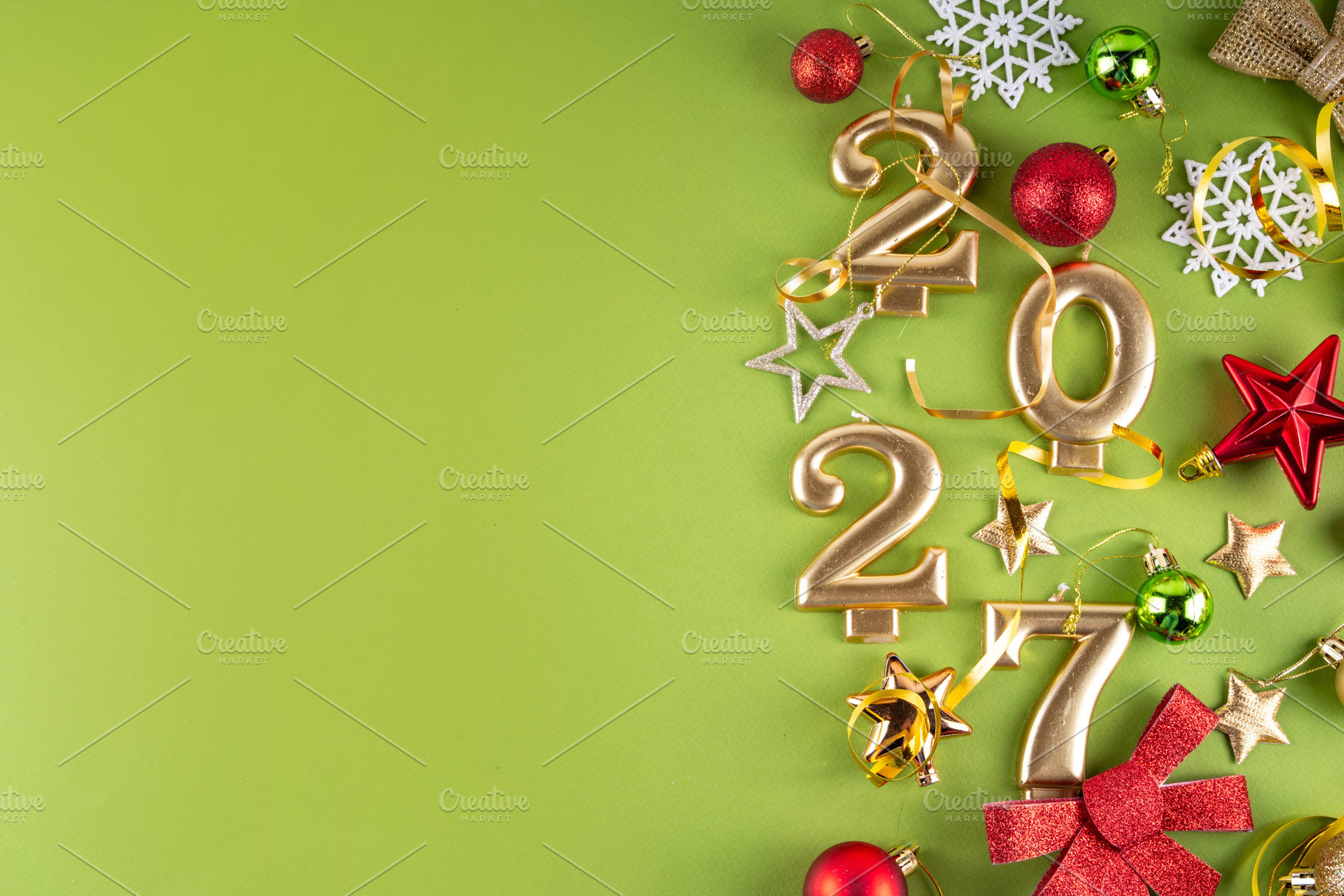 Merry Christmas Happy New Year 2027 background, a Holiday Photo by Rimma