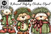 Hedgehog Christmas Clipart, an Illustration by Daily.Designs (Thumbnail 1 of 5)