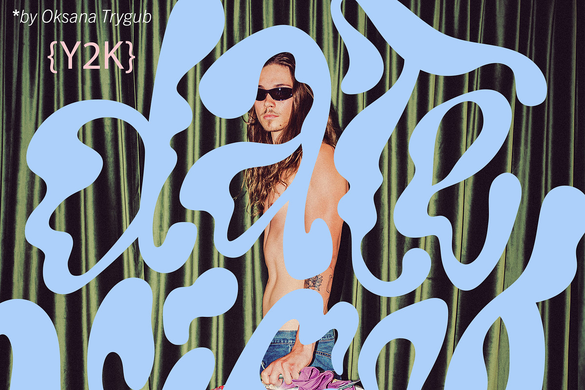 BUNDLE Y2K Lettering Liquid & Groovy, an Object Graphic by Oksana Trygub (Photo 43 of 53)