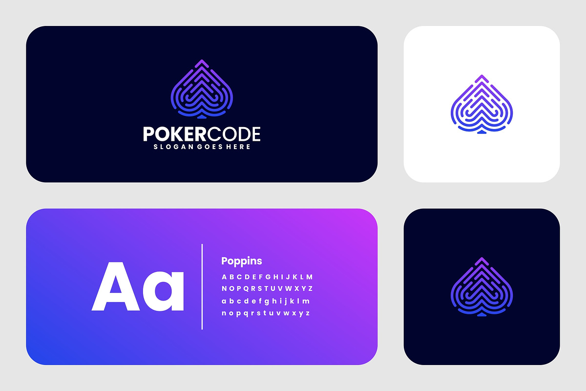 Modern Gradient Poker code Logo, a Branding & Logo Template by Artnivora.Std (Photo 2 of 3)