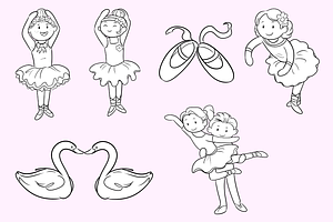 Ballet Dancers Digital Stamps