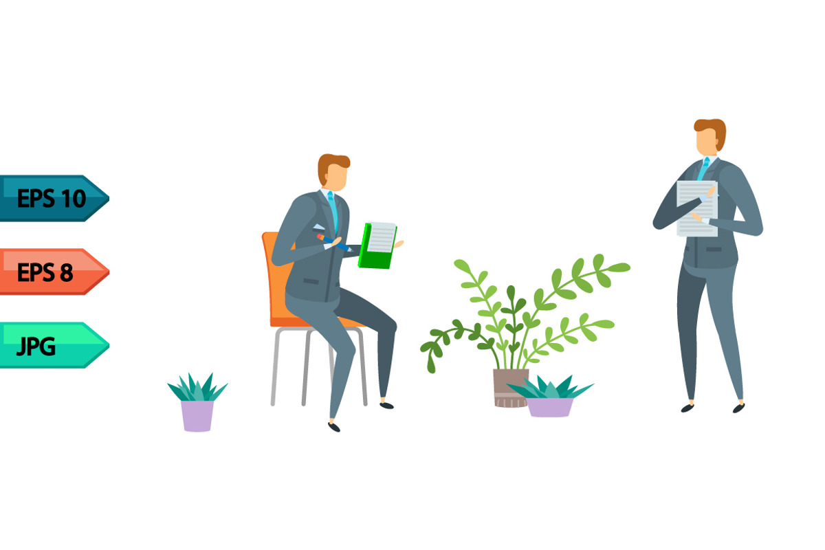 Vector business character poses set, an Object Graphic by julia_musdotter (Photo 3 of 11)