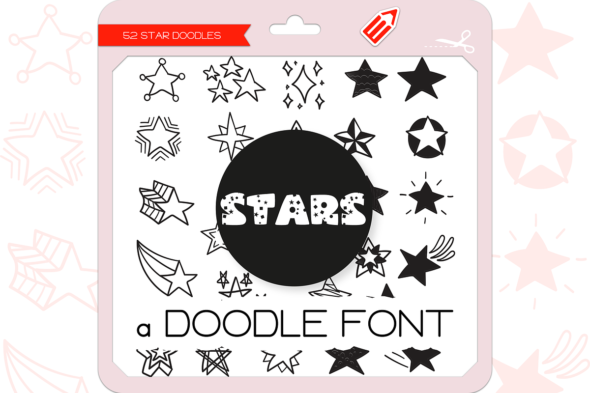 Star Doodles - Dingbats Font, a Symbol Font by WADLEN (Photo 1 of 7)