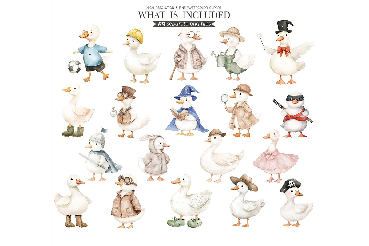 Silly Goose Spring Watercolor, an Illustration by CharmClipart (Photo 2 of 6)