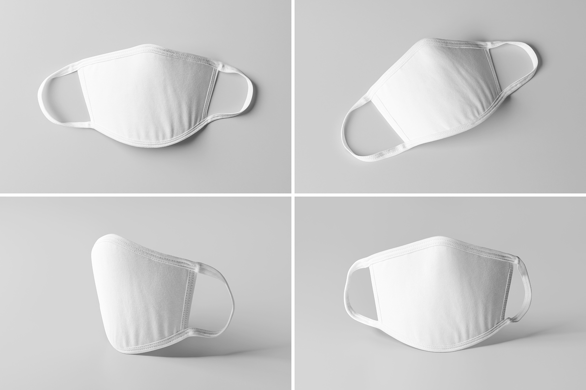 Face Mask Mock-up, a Merchandise Mockup by BLISS DESIGN (Photo 3 of 3)