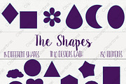 Basic Shapes Elements Purple & Gold, an Object Graphic by ClipartBrat Graphics (Thumbnail 2 of 4)