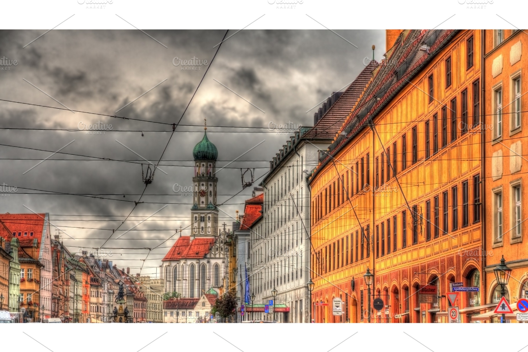 Buildings on Maximilianstrasse in Augsburg - Germany, an Architecture Photo by Leonid Andronov