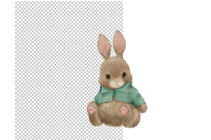 Baby Bunny First Birthday Clipart