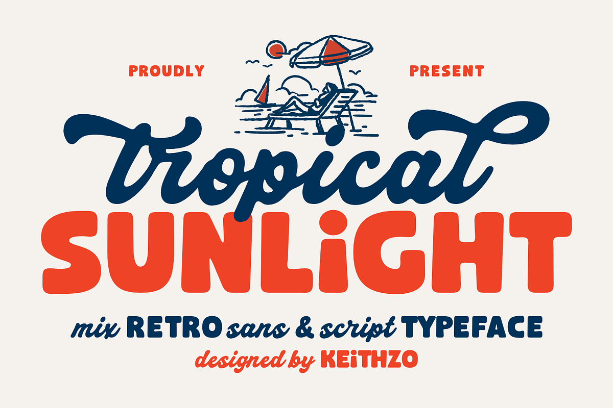 Tropical Sunlight - Mix Retro Font, a Sans Serif Font by Keithzo (Photo 1 of 11)