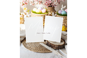 Two Easter Invitation Cards Mockup, a Product Mockup by TatiMockup (Thumbnail 1 of 3)