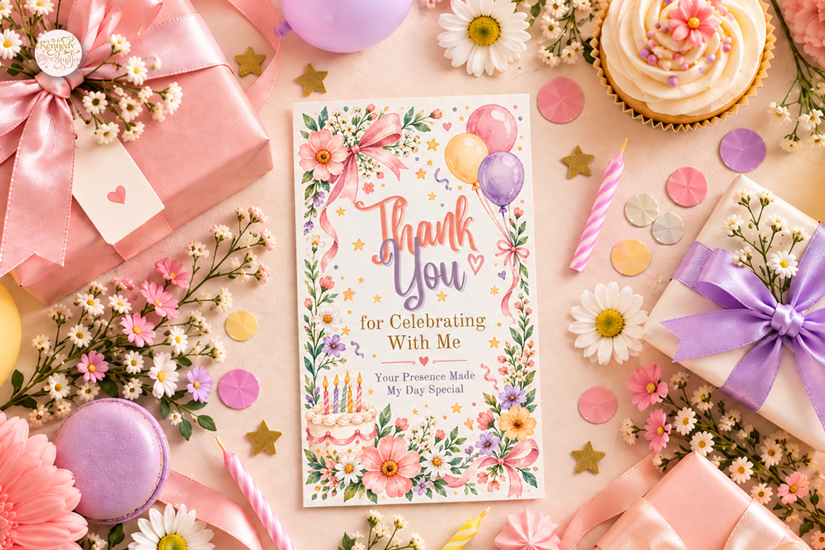 Birthday Thank You Canva Template, a Marketing Template by KennedyStudio (Photo 1 of 6)
