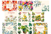 Flowers 50 cliparts, big Bundle, a Decorative Illustration by Hello My Print (Thumbnail 9 of 10)