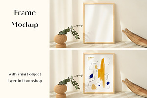 Bright Boho Frame Mockup, a Print Template by LOPEstudio