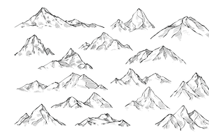 Mountain Sketch Handdrawn Collection