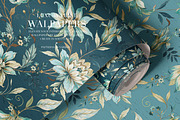BOTANICAL CHINTZ_ WATERCOLOR PATTERN, a Pattern Graphic by YARROO (Thumbnail 8 of 13)
