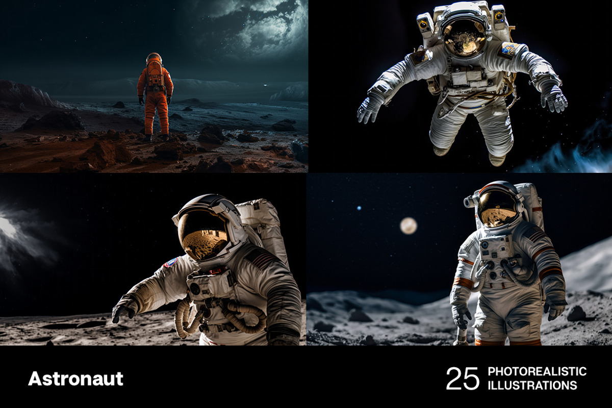 Astronaut in space. 25 images, a Technology Illustration by Handmadefont (Photo 5 of 8)