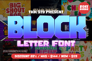 Block Letter Font Bundle - SALE
