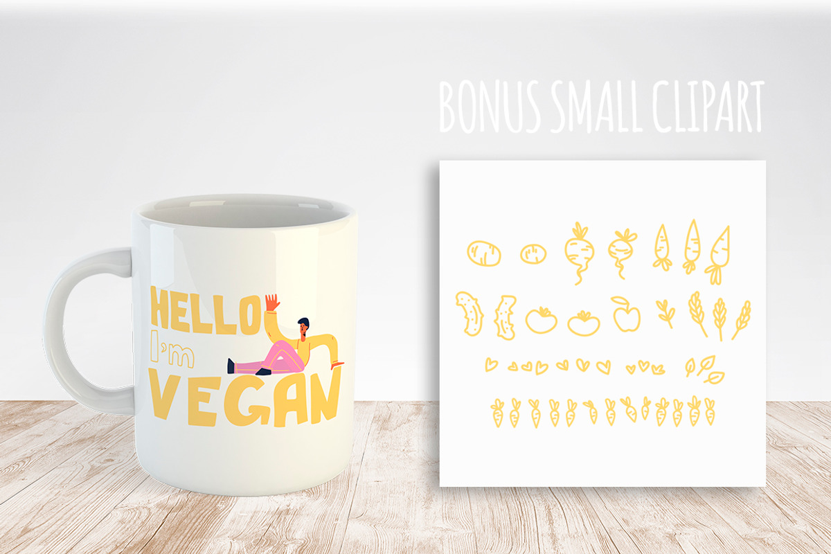 HELLO I'M VEGAN, a Food Illustration by Ja Polina ArtShop (Photo 5 of 6)
