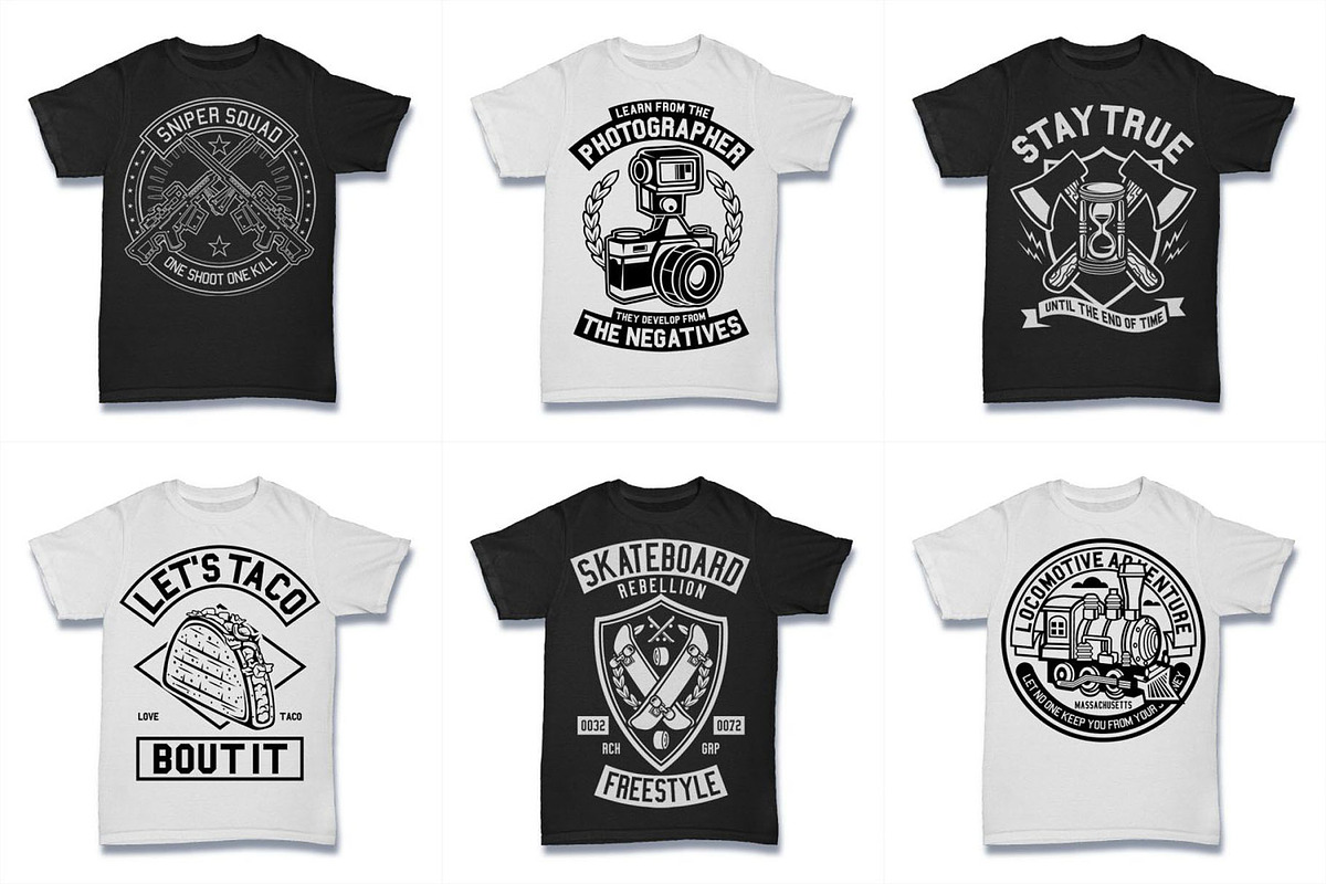 100 Vector Tshirt Designs ( B/W ), an Illustration by roach_graphic (Photo 9 of 20)
