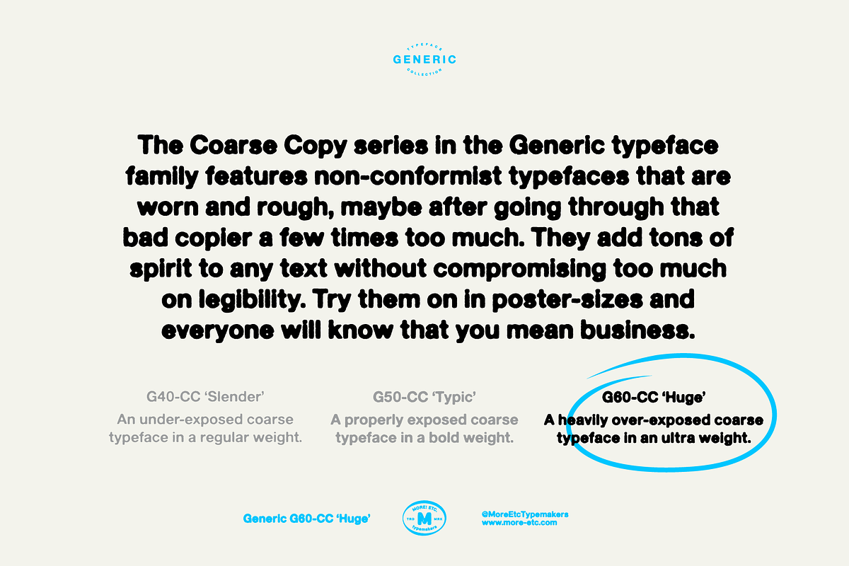 Generic G60-CC 'Huge', a Sans Serif Font by More Etc. Studios (Photo 8 of 8)