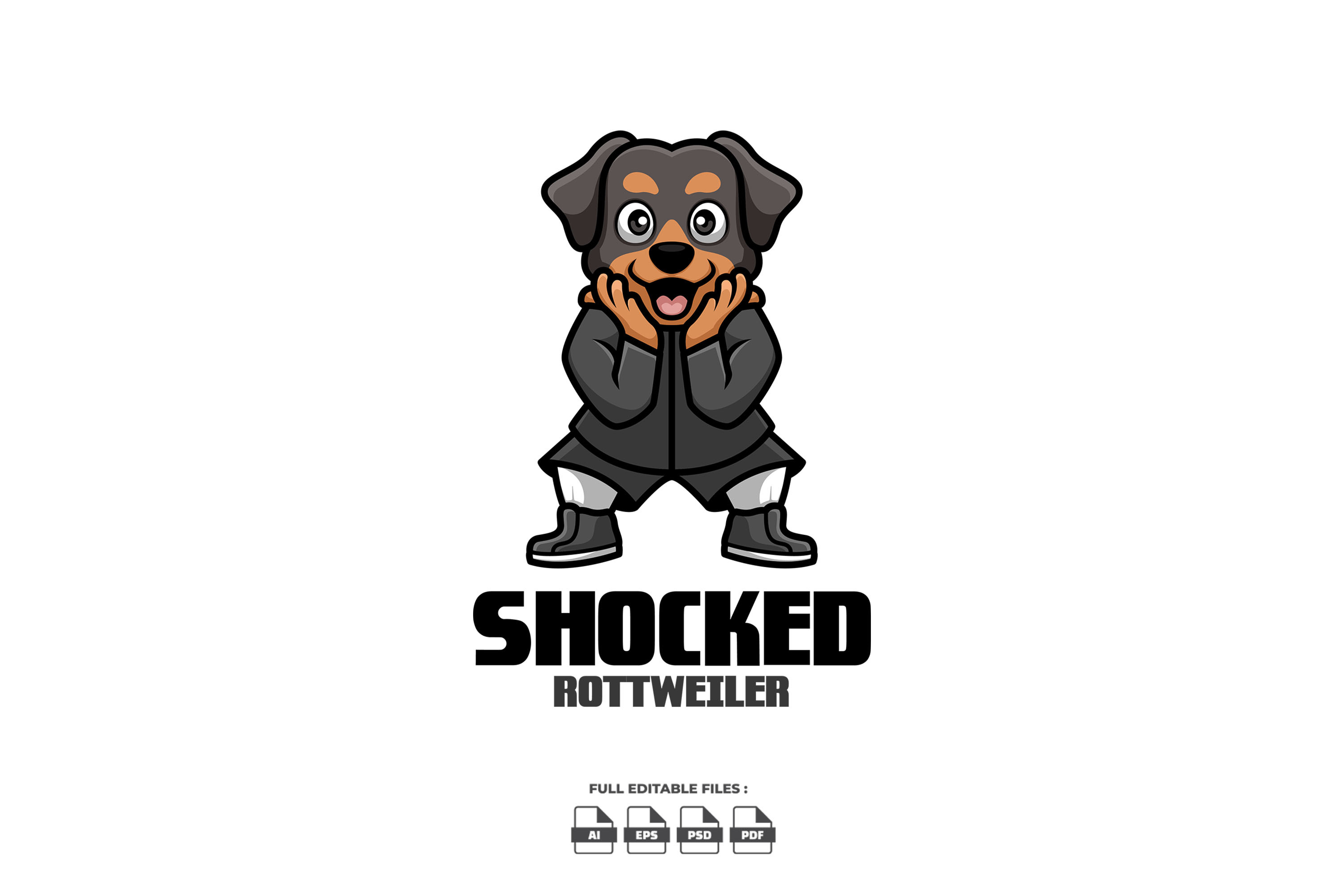 Shocked Rottweiler Cartoon Logo, a Branding & Logo Template by Gumrega ...