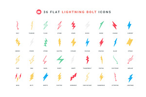 Lightning bolts different icons, an Object Illustration by Lemberg Vector