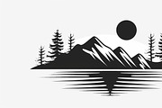 Mountain Tree Silhouette Bundle, a Graphic by hafijul (Thumbnail 8 of 8)