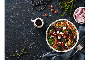 Warm buckwheat and beetroot salad, a Food & Drink Photo by Fascinadora