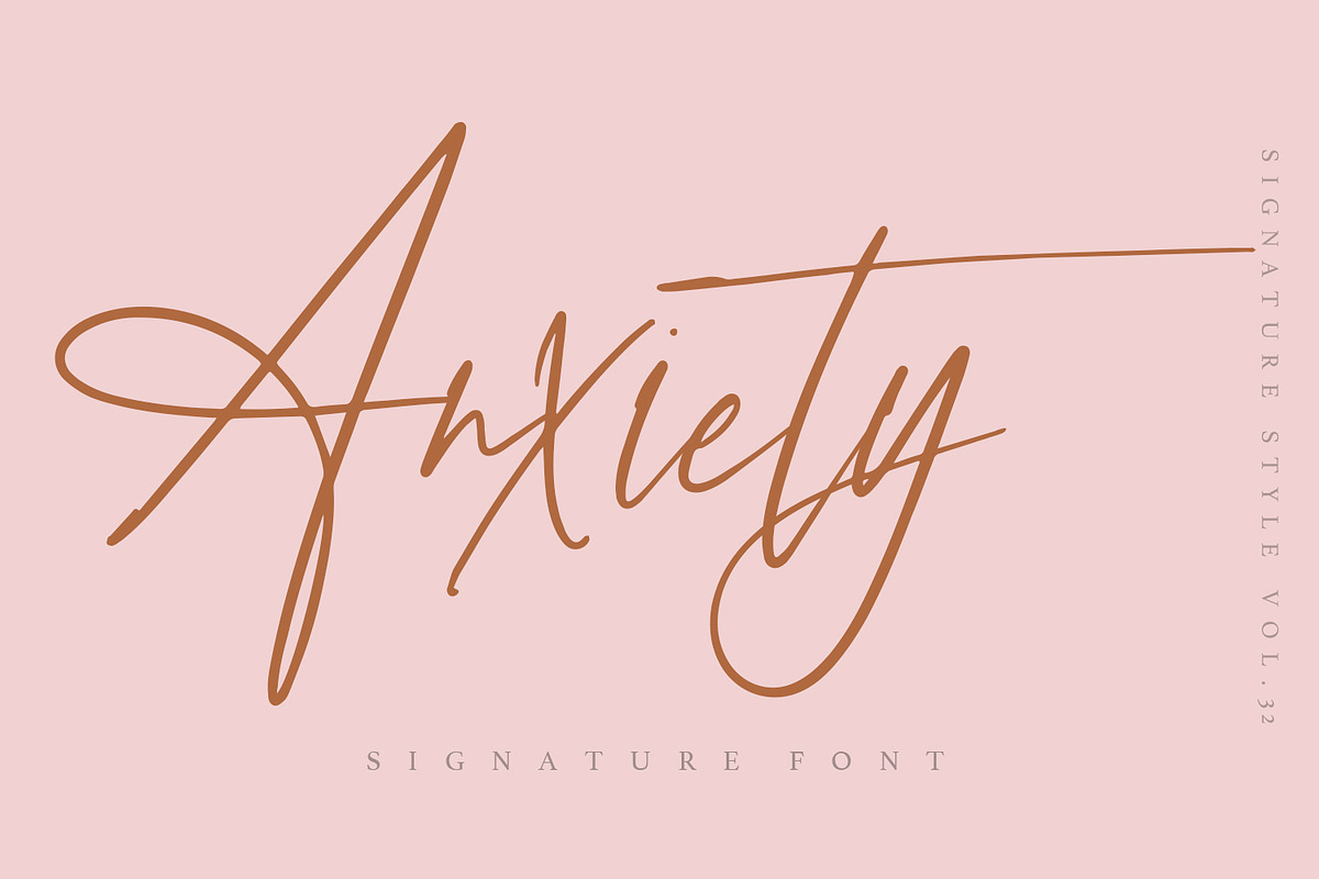 Anxiety - Signature Font, a Script Font by Megi Satyo Widodo (Photo 1 of 17)