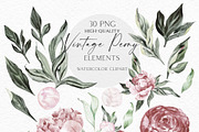 Watercolor Vintage Peonies, an Illustration by Olga Koelsch (Thumbnail 12 of 15)
