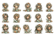 Whimsical summer mermaid clipart, an Illustration by SinaCreation (Thumbnail 2 of 11)