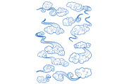 Sky clouds in retro style, a Solid Icon by Vector Tradition (Thumbnail 3 of 3)