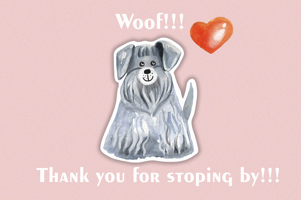Watercolor cute dogs sticker pack, an Object Graphic by NataLyaroArt (Photo 9 of 9)