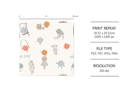 Pattern with happy circles, a Pattern Graphic by Olena Kuznietsova
