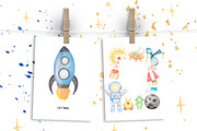 Watercolor Cute Space Collection, a Technology Illustration by MayaNavits (Thumbnail 9 of 10)