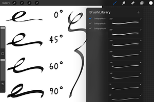 Procreate Sharp Calligraphic Brushes