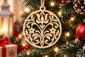 Damask Floral Ornament Laser SVG