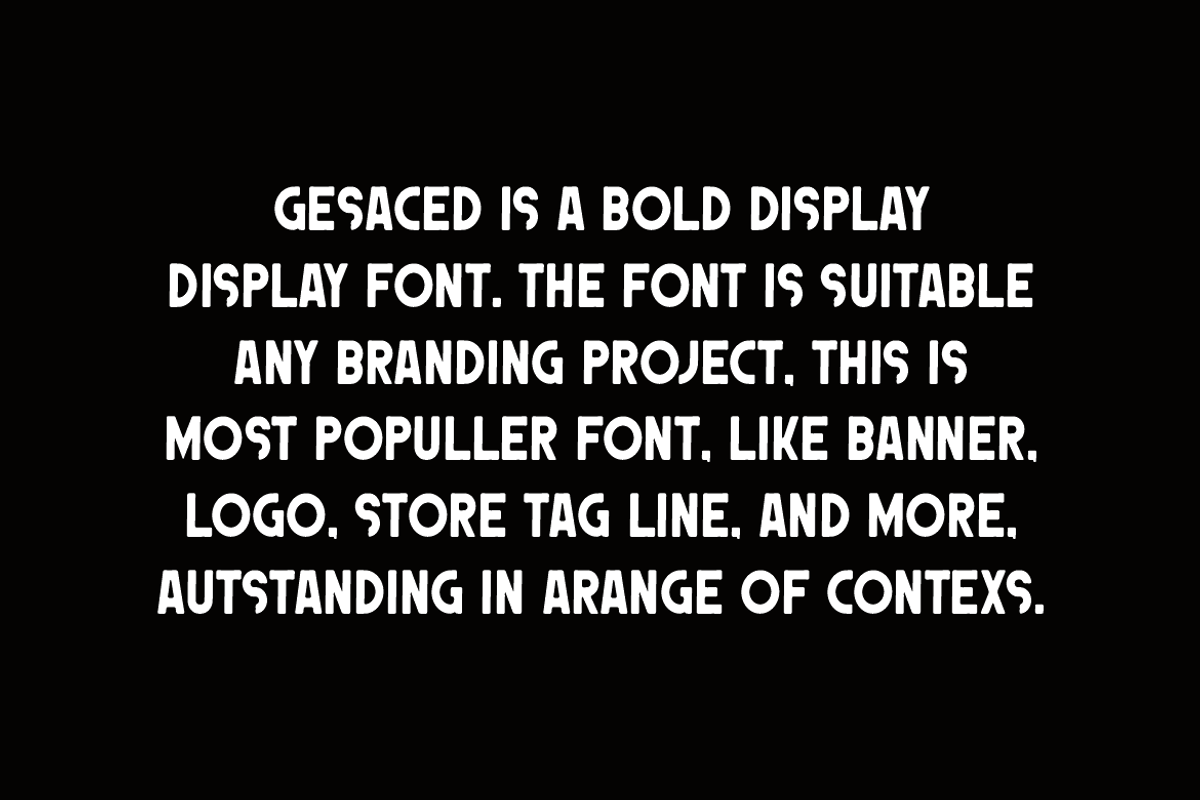 Gesaced - Heavy Bold Font, a Sans Serif Font by Iqsiart Studio (Photo 4 of 6)