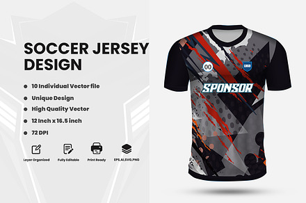 soccer jersey design for sublimation, a Sport Illustration by samsulpassive