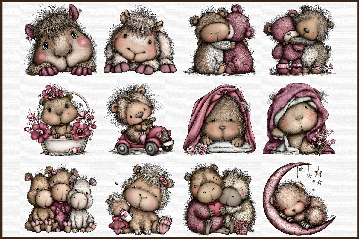 Cute Capybara Nursery Clipart, an Animal Illustration by Sublimation Artist (Photo 3 of 6)