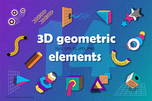3D geometric design elements. Art., a Decorative Illustration by KENO Mascots