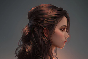 Procreate Realistic Hair Stamps Vol2