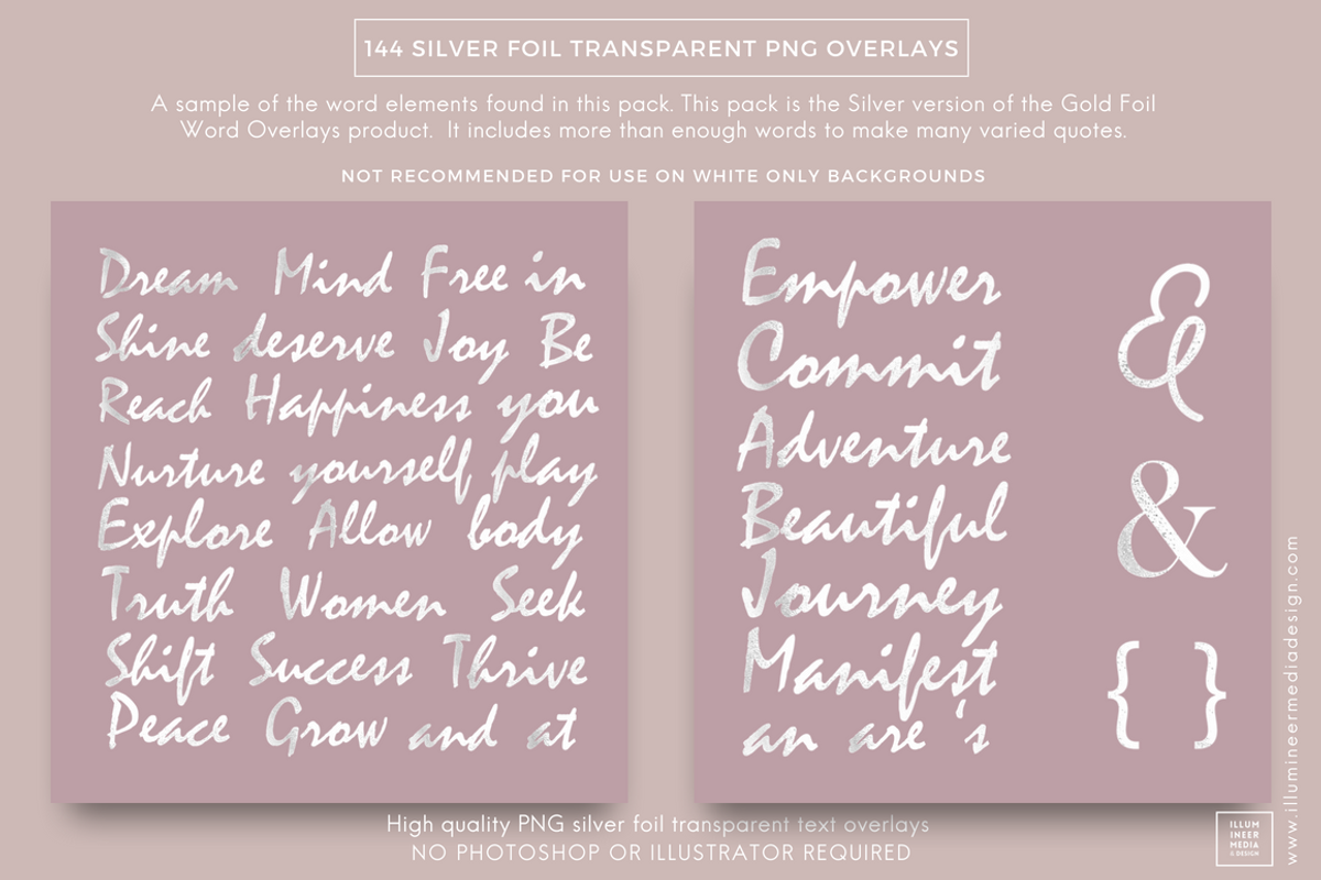 SILVER FOIL WORD OVERLAYS, a Graphic by Illumineer Media & Design (Photo 5 of 7)