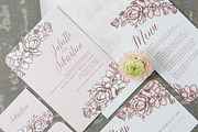 Rose Gold Floral Wedding Suite, an Invitation Template by Laura K Invitations (Thumbnail 1 of 5)