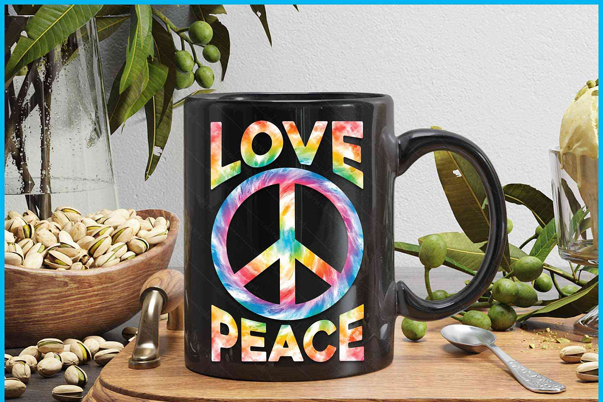Love Peace Tie Dye Hippie SVG PNG, an Object Graphic by Creativeusart (Photo 3 of 4)